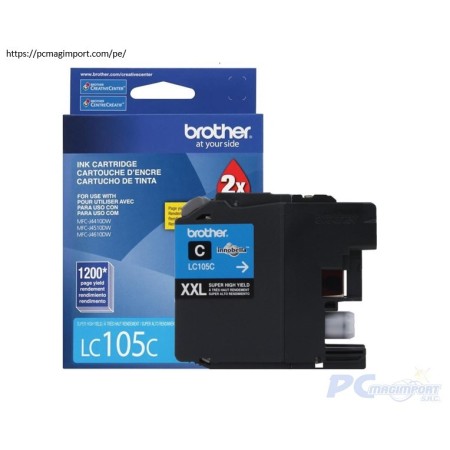Cartucho De Tinta Cyan Brother Lc-105c Para 1200 Impresiones