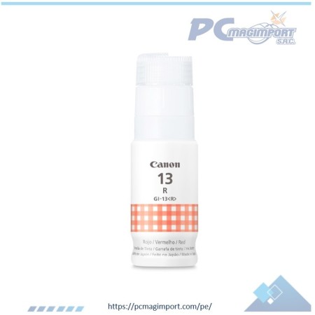 Botella de tinta Canon GI-13R / Color Rojo / 70ml