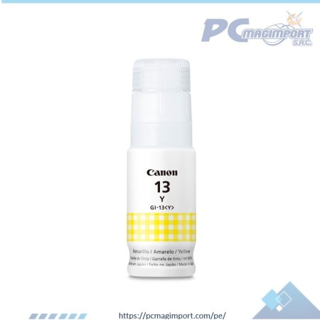 Botella de tinta Canon GI-13Y / Color AMARILLO / 70ml