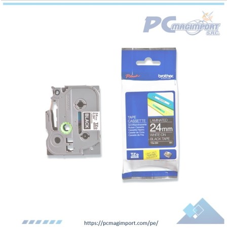 CINTA BROTHER TZE355 WHITE ON BLACK 1" (24MM)