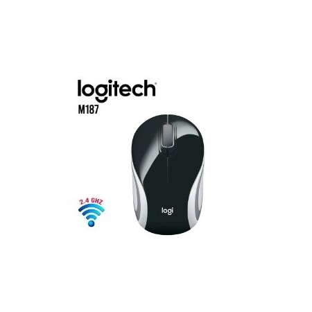 MOUSE INALAMBRICO LOGITECH M187 MINI NEGRO