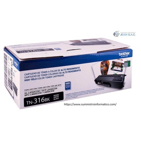TONER BROTHER TN-316BK BLACK 4, 000 Paginas