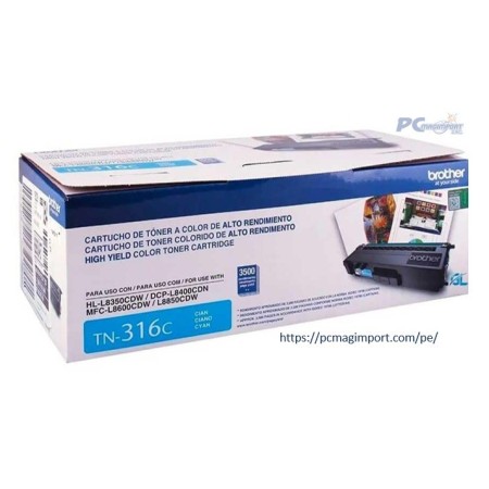 TONER BROTHER TN-316C CYAN 3, 500 Paginas