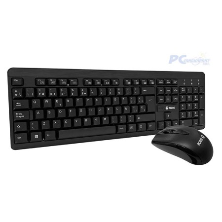 Kit Inalámbrico Teclado + Mouse TEROS TE-4061N, 2.4GHz, receptor nano USB, negro