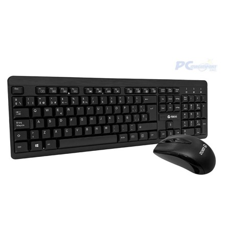 Kit teclado y mouse TEROS TE-4062N, USB, acabado elegante, negro, español / óptico