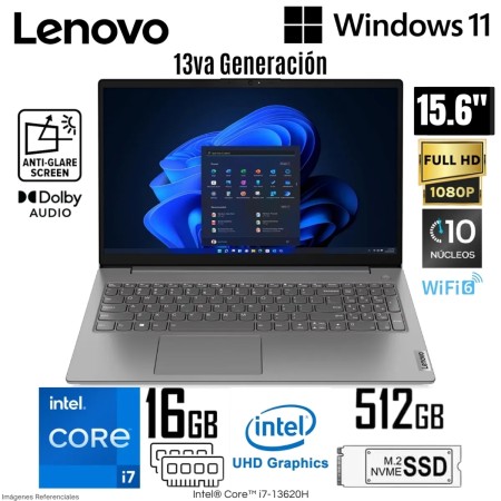 Notebook Lenovo V15 G4 IRU, 15.6" FHD TN, Core i7-13620H 2.4/4.9GHz, 16GB DDR4-3200MHz